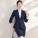 Women's Professional Gray Suit Single Button Blazer Skirt Set Elegant Casual Workwear For Job Interview Spring Season_ecoleips.com