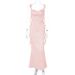 2025 Summer New Popular Lace Camisole Backless Dress, Fashionable Ruffle Edge Ribbon Long Skirt_ecoleips.com