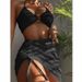 Women's Sexy 3-Piece Bikini Set - High-Waisted Swimwear With Short Skirt (Black, Blue, Pink, Red, Green, Violet, White)_ecoleips.com