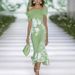 Women's Clothing Digital Printing Oblique Shoulder Short Sleeve Summer Dress_ecoleips.com