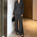 Women's Clothing Plus Size Suit Professional Two Piece Suit Autumn And Winter New Fat Girl Temperament High Grade Gray Set_ecoleips.com