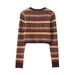 Aria Basics Aria Basics BSK&TRAF Women's Clothing 2025 Autumn New Sweater European And American Retro Style Fashion Jacquard Knit 5755144_ecoleips.com