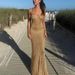 Talenza Fashion Glitter Long Dress Summer Sexy See Through Sleeveless Beach Vacation Dress 2025 Women New Party Evening Dresses_ecoleips.com