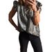 Aria Basics Aria Basics Fashionable Vest With Ruffled Edges, Round Neck, Gold Attern, Ullover Style, Non-elastic, Loose, Sleeveless Women's_ecoleips.com