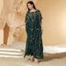 New Heavy Duty Embroidered Beaded Cape Hand Sewn Three Dimensional Flowers Party Robe Dress_ecoleips.com