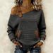 Voya 2026 New European American Style Patchwork Denim Women's Fashionable Versatile Long Sleeve Top For Autumn And Winter_ecoleips.com