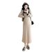 Autumn New Korean Fashion Color-Block 2-Piece Maternity Dress_ecoleips.com