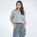 Gray Heart Collar Sweater Coat Women, Fluffy Lazy Style, Loose Fit, Autumn Winter Outerwear, Base Knit Top For Women_ecoleips.com