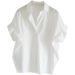 2025 Summer New Korean Short Fit Stylish Hong Kong Style Versatile Top Loose Bat Sleeve Collar Shirt_ecoleips.com