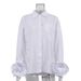 Women's French Style Patchwork Floral Blouse Long Sleeve Cotton Lapel Versatile Cardigan Top White Elegant Fashion for All Seasons_ecoleips.com