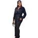 Women's Clothing High End Women's Suit Waist Shirt Trousers Black Two Piece Suit_ecoleips.com