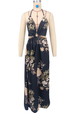 290 European And American Foreign Trade Women's Plus Size Loose Mid-Length Strap French Style Printed Long Dress_ecoleips.com