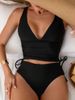 High-Waist Bikini Set – Adjustable Ties & Removable Padding (S-XL, 4 Colors) – Quick-Dry & UPF50+ Swimwear For Beach & Pool_ecoleips.com