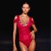 Women's Clothing Swimsuit New Style Deep V Heavy Solid Color Bright One Piece Swimsuit Suit Female_ecoleips.com