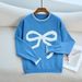 girl Independent Station Autumn Winter Cross-Border Sweet Versatile Loose Plus Size Long Sleeve Round Neck Christmas_ecoleips.com