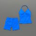 2 Pieces Sports Set Women Backless Halter Tops Fitness Tank Top High Waist Seamless High Stretch Shorts Gym Workout Sets_ecoleips.com