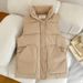 Women's Quilted Sleeveless Vest - Lightweight Padded Jacket For Autumn Winter, Casual Loose Fit, High Neck Design With Pockets_ecoleips.com