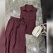Women's Clothing Popular Red Linen Suit For Women New Summer Fashion Shirt Wide Leg Pants Two Piece Suit_ecoleips.com
