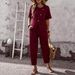 European And American Cross-Border 2026 Summer Women's Fashion Elegant Buttoned Short-Sleeve Long-Pants Casual_ecoleips.com