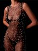 Sexy Pearls Perspective Long Dresses Women Chic Beach Sleeveless Hollow O-neck Slim Maxi Dress Lady 2025 Summer Party Holiday_ecoleips.com