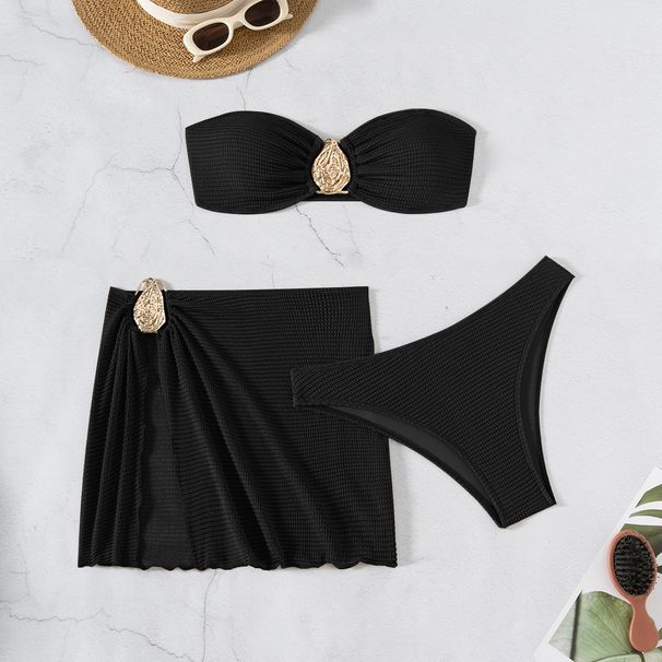 Women's Clothing Resort Beach Three Piece Swimsuit Skirt_ecoleips.com