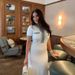 Verve Denim Patchwork French Style Robe Spring Summer New Two-Piece Slim Fit Knitted Long Dress_ecoleips.com