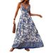 Women's 2026 Summer Fashion Deep V-Neck, Sleeveless, Printed Dress_ecoleips.com