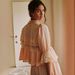 European And American Size Lace Shirt With V-neck, Slimming Effect, Pleated Lantern Sleeves, Sun Protection,_ecoleips.com