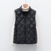 Pinghu Chixin 90 New National Standard Women's Autumn Winter Lightweight Down Jacket Wave Pattern Stand Collar Vest Coat_ecoleips.com