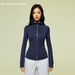Women's Hooded Cardigan Yoga Top Long Sleeve Stand Collar Zipper Fitness Jacket Sports Running_ecoleips.com