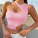 9243TD Nazada 2025 Summer European American Women's Clothing T-shirt Tank Top With Metal Chain And Exposed Navel_ecoleips.com
