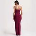 Women's Clothing Elegant European American Style Women's Dress Strapless Ruched Details Backless Long Design Cinched Waist_ecoleips.com