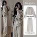 Women's Autumn Winter Casual Hoodie Sportswear Set Hong Kong Style Slimming Wide Leg Pants Hooded Running Two Piece Outfit_ecoleips.com