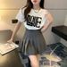 Dopamine Outfit For Women, New Summer Sweet Girl Style, Fresh Short-sleeve T-shirt And Versatile Pleated Skirt Two-piece_ecoleips.com