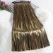 Metallic Shiny Reflective 2025 New Fashionable High Waist Slimming Pleated Mid-Length Half Skirt For Women_ecoleips.com