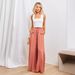Women's High Waist Wide Leg Pants – Lightweight Polyester Lounge Pants For Casual & Office, Comfortable Elastic-Free Trousers_ecoleips.com