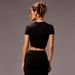 Voya Hot Selling Women's Sexy Design T-shirt For Spring And Summer, Ultra Short Crop Top With Exposed Navel_ecoleips.com
