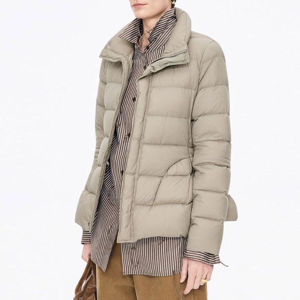 girl Girl 25 Winter Stand Collar Waist-Cinching Oversized Jacket Slim Fit Petite Simple Commuter Down Coat 25655_ecoleips.com