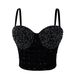 Women's Clothing Shiny Beads Handmade Herringbone Bra High End Outer Wear Small Camisole Herringbone Bra_ecoleips.com