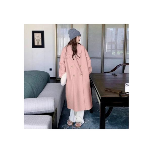 women’s doublebreasted long coat – trendy fall/winter trench jacket (black/khaki/y green, s3xl)_ecoleips.com