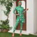 Women’s Clothing Swimsuit New Long Sleeved Zipper Green Printed Surf Suit Female Hot Style_ecoleips.com