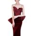 Elegant Retro French Style Burgundy Wedding Dress High-End Suitable for Brides Engagement Parties Toasting And Emcee Performance Evening Gown_ecoleips.com