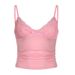 In Stock 2025 European And American Style Sexy Low-cut Lace V-neck Bow Solid Color Camisole Slim-fit Short Top_ecoleips.com