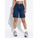 Women's High-Waisted Light Blue Denim Shorts Summer Versatile Basic Style Flattering for All Body Types_ecoleips.com