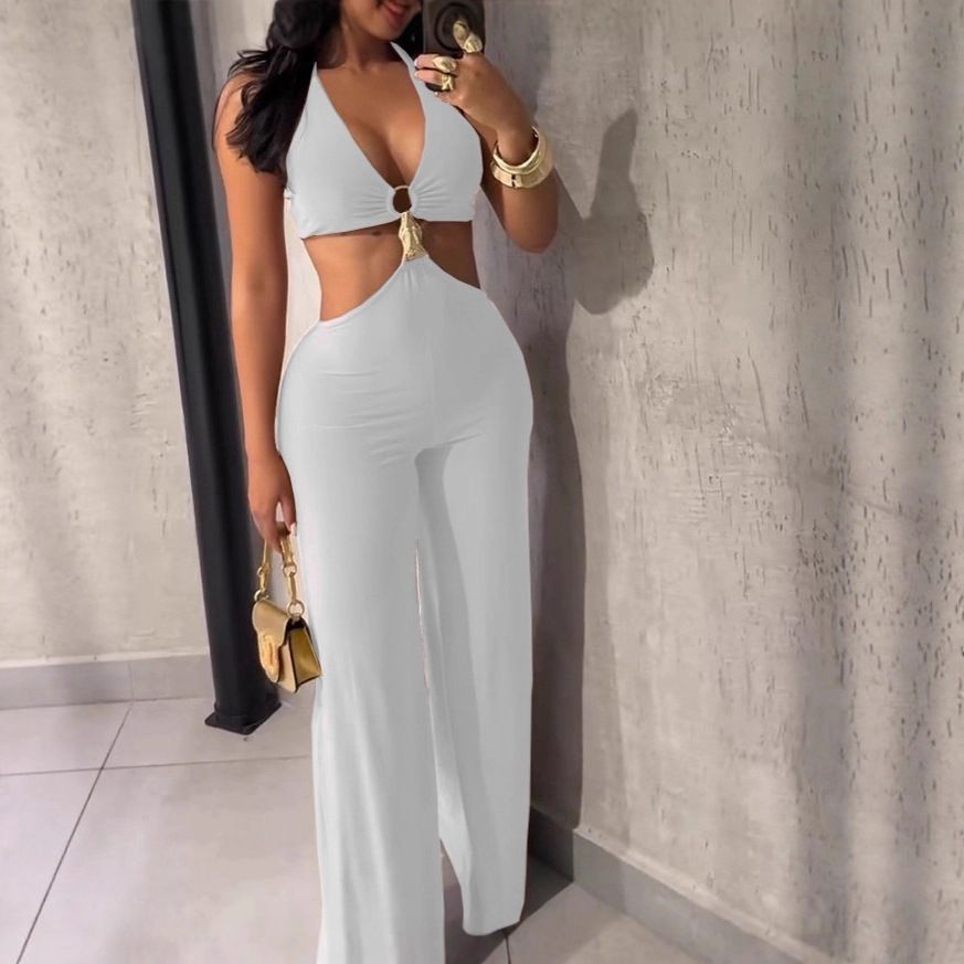 Women's Clothing Women's Sleeveless Slim Fit Jumpsuit Elegant Bodycon Solid Color Spring/Summer For Formal & Casual For Women_ecoleips.com