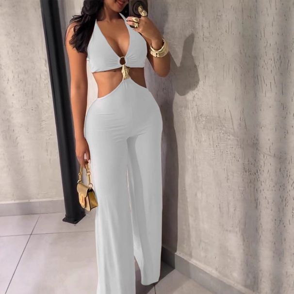 Women's Clothing Women's Sleeveless Slim Fit Jumpsuit Elegant Bodycon Solid Color Spring/Summer For Formal & Casual For Women_ecoleips.com
