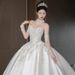Elegant Satin Wedding Dress For Bride – French Vintage Strapless Ball Gown With Built-in Zipper Petticoat, Summer Bridal Gown_ecoleips.com