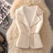 Women's Clothing Mature Suit Female Temperament Lady Suit Collar Vest Sweater Hip Skirt Three Piece Suit_ecoleips.com