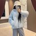 girl High-End Hooded Warm Jacket Women, Loose Simple Fashionable Casual Design, Slimming Quilted Cotton Coat For Autumn And_ecoleips.com