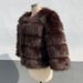 Women's Clothing Fox Fur Patchwork Fur Coat Winter Imitation Fashion Women's Faux Fox Fur Trim Faux Fur Coat Winter Fashion Warm Long Sleeve Jacket_ecoleips.com